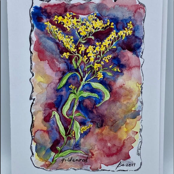 “Goldenrod” Watercolor Notecard - Picture 2 of 4